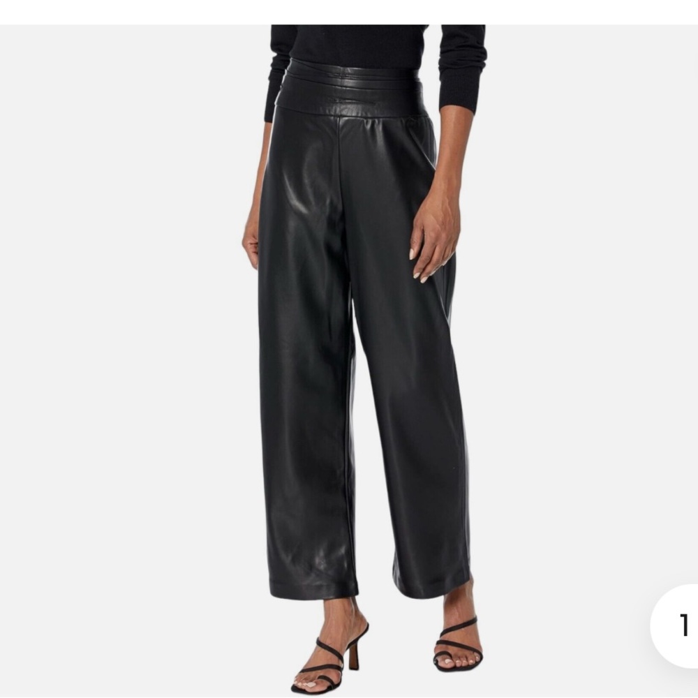 BLANKNYC The Baxter Habit Faux Leather Cropped Pants Black 26
